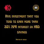 Hive investment that you tend to earn more than 20% APR interest on HBD savings thumbnail