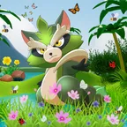 Holozing Blockchain Game: Grass Raccoon Creature Background Creation thumbnail