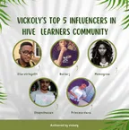 VICKOLY'S TOP 5 INFLUENCERS IN HIVE  LEARNERS COMMUNITY  thumbnail